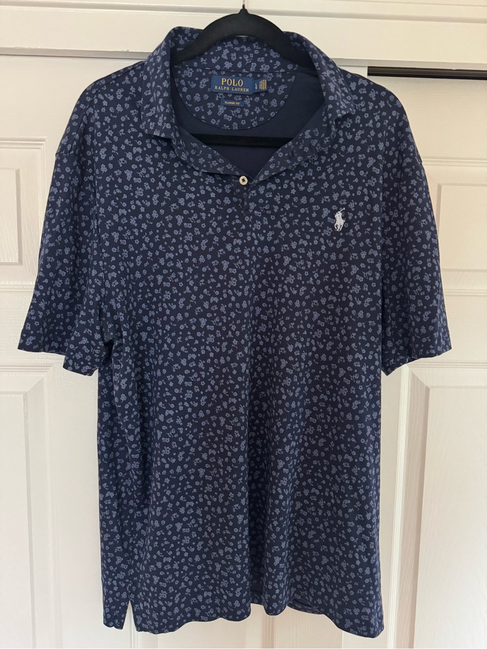 Polo by Ralph Lauren Men’s Navy Floral Polo Shirt - Size L